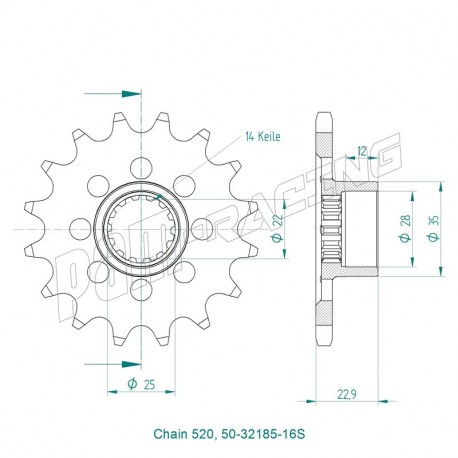Pignon de sortie de boite 520 allégé SRT Sprockets F3 675 2011-2020
