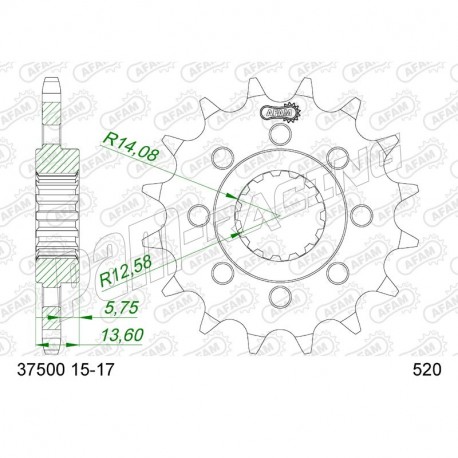 Pignon de sortie de boite AFAM 520 APRILIA