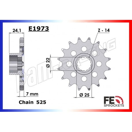 Pignon de sortie de boite 525 F3 675/800, Brutalen Stradale FRANCE EQUIPEMENT