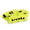 Etriers de frein radiaux  forgés monobloc HPK BREMBO M4 34/34 jaune fluo 100 mm