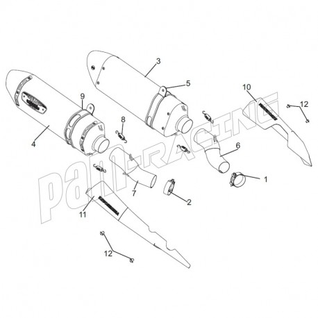 Pièces de rechange pour double silencieux racing inox ou carbone R-77 Yoshimura GSX1300R Hayabusa 2021-2024