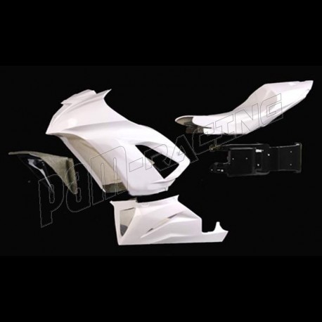Carénage racing 5 parties fibre de verre ZX6R 636 2013-2016 POLY-BIKE