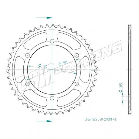 Couronne acier 525 SRT Sprocket