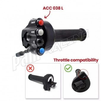 Cocotte de tirage rapide racing avec commodo intégré JETPRIME S1000RR 2019-2026, M1000RR 2020-2026, S1000R/XR, M1000R/XR