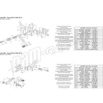 Pièces de rechange pour commandes reculées Bonamici Racing GSXR1000 2009-2016