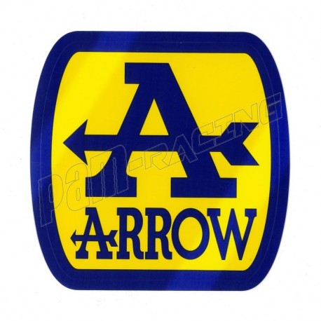 Sticker autocollant ARROW 90x90 mm jaune/bleu