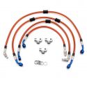 Kit 4 durites de frein AV+AR aviation ABM ZX6R 636 2024-2026 avec ABS
