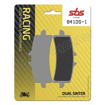 Plaquettes de frein avant racing dual sinter SBS 841DS-1 APRILIA, BMW, DUCATI, KTM, SUZUKI, YAMAHA étrier Brembo