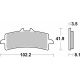 Plaquettes de frein avant racing dual sinter SBS 841DS-1 APRILIA, BMW, DUCATI, KTM, SUZUKI étrier Brembo