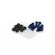 Lot de 6 vis alu noir M5 + écrou acier noir - Kit fixation pour bulle ou carénage