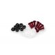 Lot de 6 vis alu noir M5 + écrou acier noir - Kit fixation pour bulle ou carénage