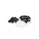 Lot de 6 vis alu noir M5 + écrou acier noir - Kit fixation pour bulle ou carénage