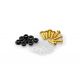 Lot de 6 vis alu noir M5 + écrou acier noir - Kit fixation pour bulle ou carénage