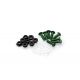 Lot de 6 vis alu noir M5 + écrou acier noir - Kit fixation pour bulle ou carénage