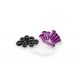 Lot de 6 vis alu noir M5 + écrou acier noir - Kit fixation pour bulle ou carénage