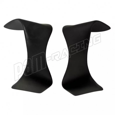 Ailerons inférieurs avant fibre de verre noire pour carénage racing S2 CONCEPT R1 GP 2015-2025