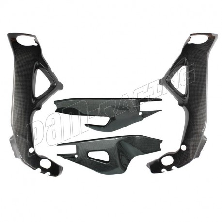 Protections de cadre et bras oscillant carbone avec protection de chaîne RSV4 1100 Factory 2021-2024, Tuono V4 2021-2024