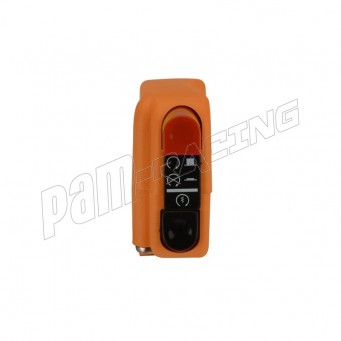 Commodo droit électrique orange avec interrupteur droit DOMINO