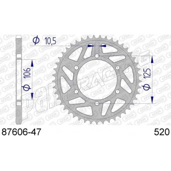Couronne Aluminium AFAM 520 675 Daytona 2006-2016, 675 Street Triple 2007-2016