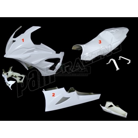 Carénage poly racing 3 parties version 1 fibre de verre S1000RR 2019-2022 SRT FAIRINGS