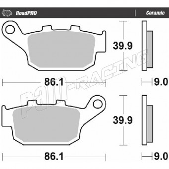Plaquettes de frein arrière céramique RoadPro Moto-Master HONDA, KAWASAKI, SUZUKI