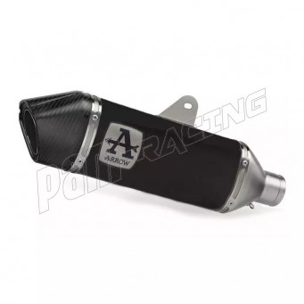 Silencieux homologué ou racing  aluminium noir VELOCE ARROW Tiger 850/900 2020-2023 avec valises latérales