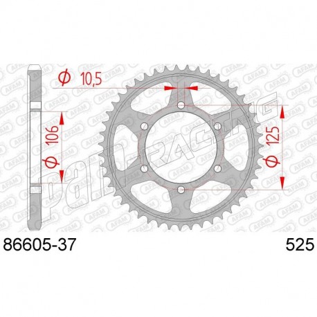 Couronne acier AFAM 525 TRIUMPH 86605
