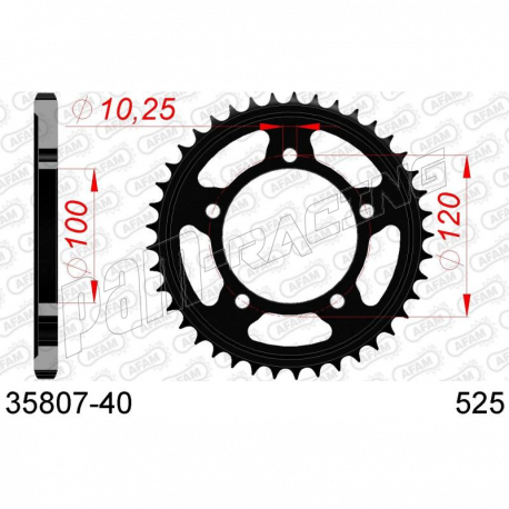 Couronne acier 525 RSV4, RSV1000, Tuono V4 1000 et 1100 AFAM