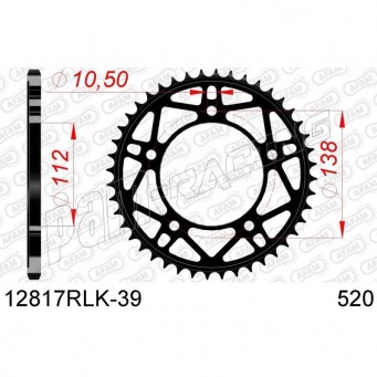 Couronne acier racing 520 R1 2015-2026 AFAM