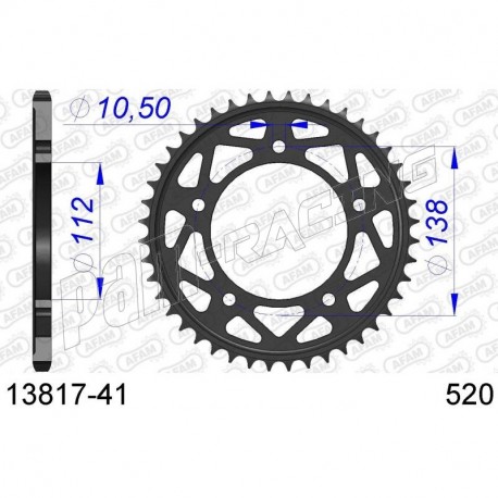 Couronne alu racing 520 R1 2015-2024 AFAM
