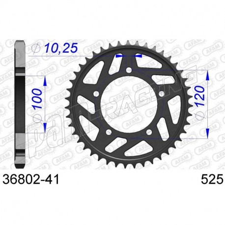 Couronne aluminium AFAM 525 APRILIA RSV1000R 98-09 / RSV4 2009-2020