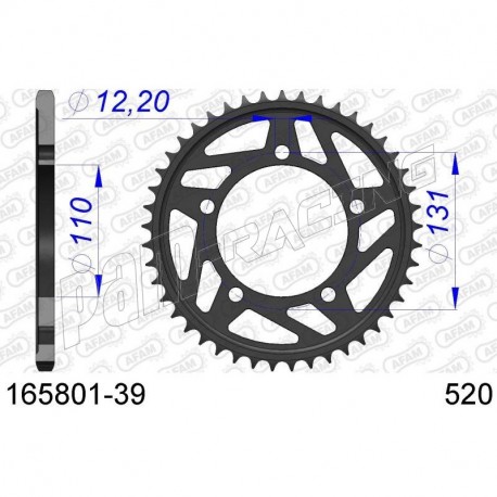 Couronne racing aluminium AFAM 520 S1000RR 2009-2018, S1000R 2013-2021