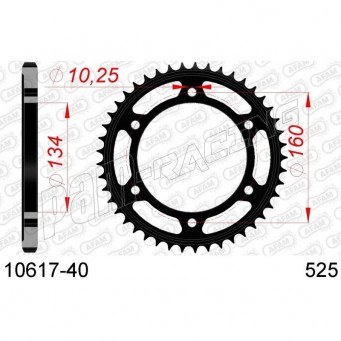 Couronne acier endurance AFAM 525 CBR600RR 2003-2024, CBR1000RR 2004-2024, VTR1000 SP1/SP2