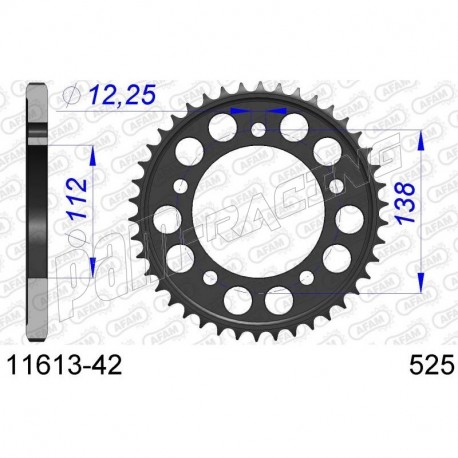 Couronne Aluminium AFAM 525 HONDA 11613 Couronne Aluminium AFAM 525 HONDA 11613