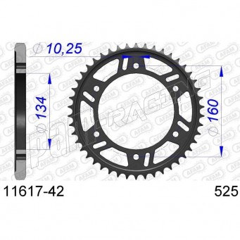 Couronne Aluminium AFAM 525 HONDA CBR600RR 2003-2024, CBR1000RR 2004-2024, VTR1000 SP1/SP2