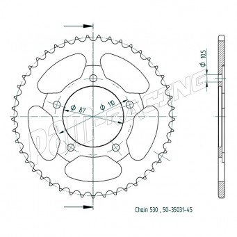 Couronne acier 530 ZZR600, ZXR750, GSXR600/750, TL1000, GSXR1300 SRT Sprockets