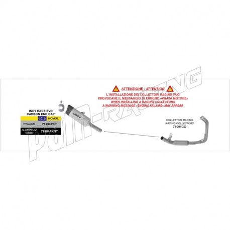 Silencieux INDY RACE EVO homologué ARROW MT-07 2025