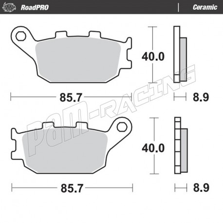 Plaquettes de frein arrière céramique RoadPro Moto-Master HONDA, KAWASAKI, SUZUKI, VOGE, YAMAHA