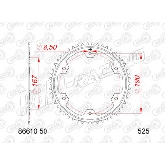 Couronne acier AFAM 525 Tiger 900/GT/Rallye