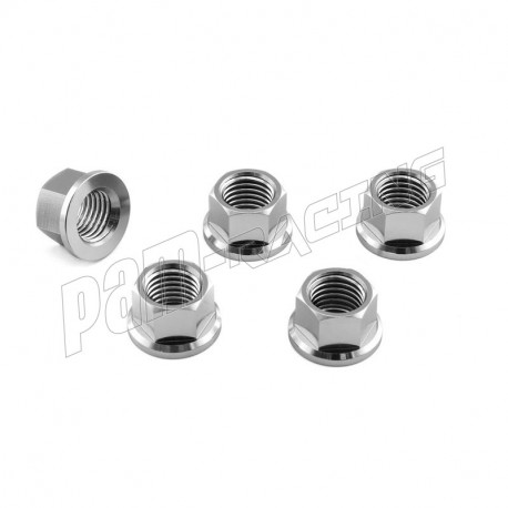 Ecrous de couronne titane M12x1.50 mm PACK X5 PRO-BOLT