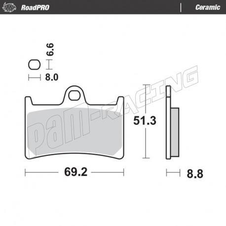 Plaquettes de frein avant ou arrière céramique RoadPro Moto-Master YAMAHA Plaquettes de frein avant ou arrière céramique RoadPro Moto-Master YAMAHA