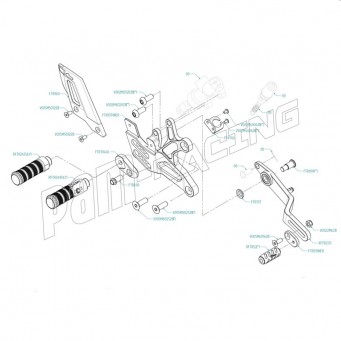 Pièces détachées commandes reculées LIGHTECH KAWASAKI ZX6R 2005-2016, ZX6R 636 2005-2025 FTRKA008