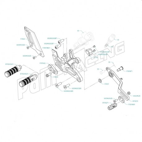 Pièces détachées commandes reculées LIGHTECH KAWASAKI ZX6R 2005-2016, ZX6R 636 2005-2025 FTRKA008