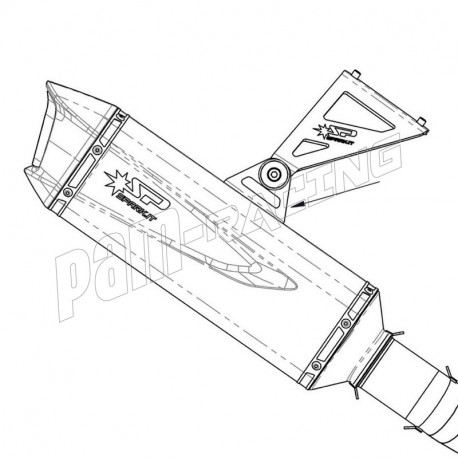 Patte de fixation de silencieux Force SPARK pour ligne complète GBM8824T