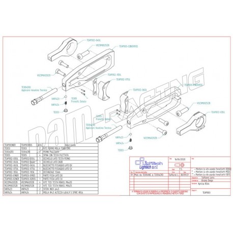 Bille, ressort et vis pour tendeurs de chaine LIGHTECH