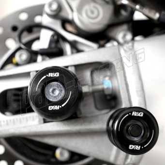 Protections de bras oscillant et d'axe de roue arrière R&G RACING Tuono V4 1100/Factory 2025