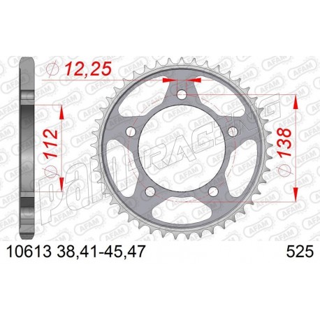 Couronne Acier AFAM 525 HONDA AFAM