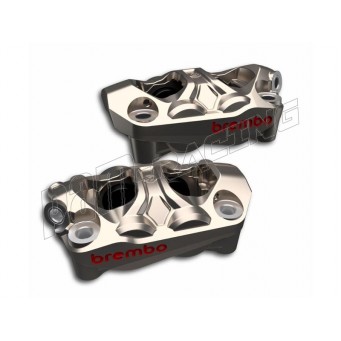 Etriers de frein radiaux forgés monobloc HPK BREMBO HYPURE Prime P4 30 100 MM logo rouge