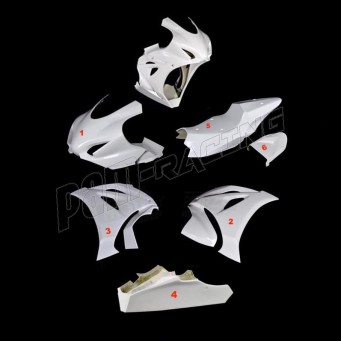 Carénage poly complet racing 5 parties Endurance fibre de verre GSXR1000 2017-2021 L7-M1 SRT FAIRINGS