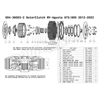 Pièce de rechange pour embrayage anti-dribble SUTER F3 675/800 2011-2024, Brutale 800/Dragster 800 2013-2020, Superveloce 800